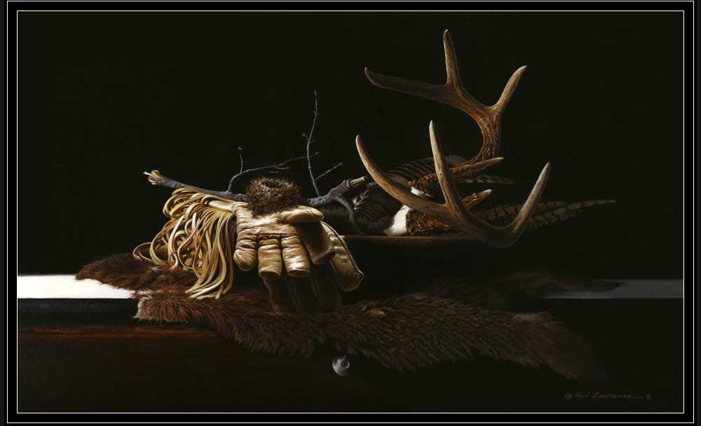 Painting of still life with wildlife theme