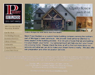 Home page for Mark Priest Builders.