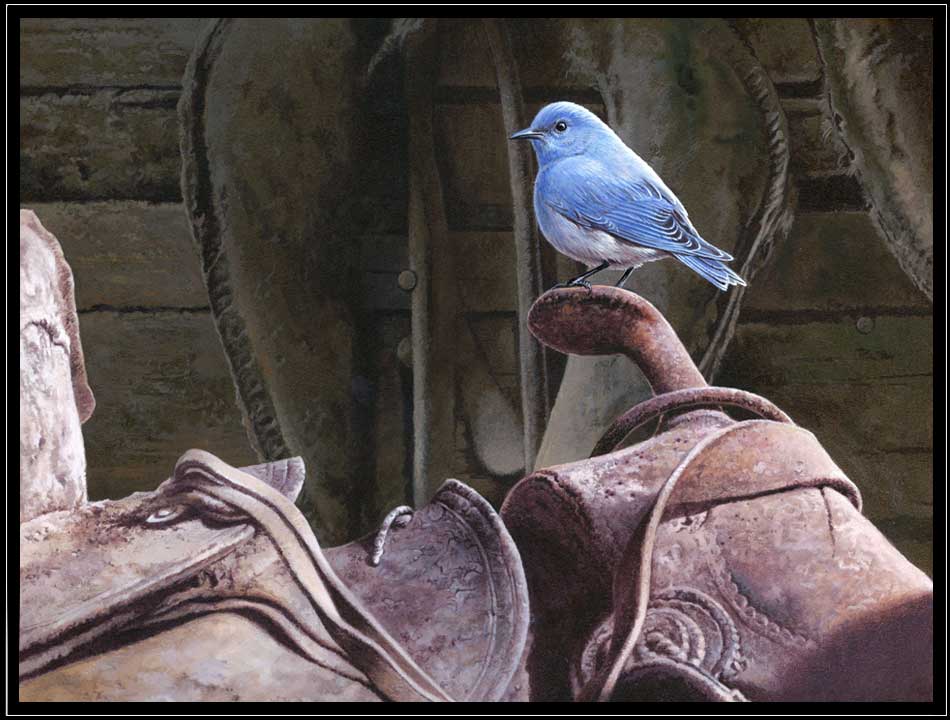 Painting of still life with wildlife theme